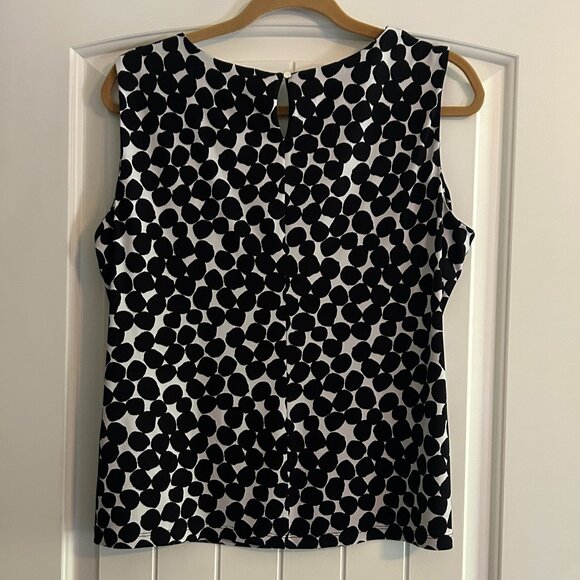 Calvin Klein Women's Polka Dot Black and White Shell Top Size XL - Picture 2 of 6